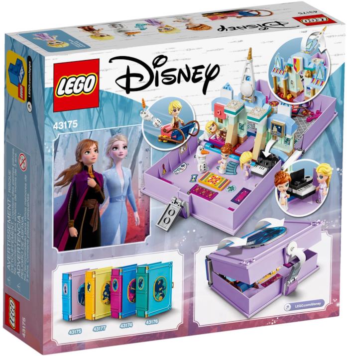LEGO set Frozen 2 Il libro delle fiabe di Elsa e Anna Il retro della scatola del LEGO set Frozen 2 Il libro delle fiabe di Elsa e Anna