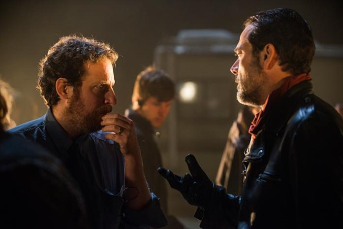 Scott Gimple e Negan Scott Gimple e Negan sul set