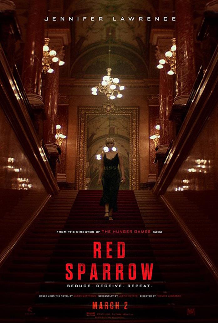 Locandina del film Red Sparrow con Jennifer Lawrence Locandina del film Red Sparrow