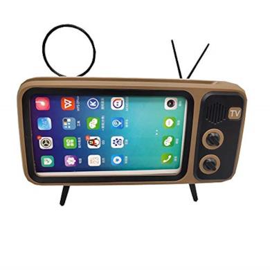 Ayanx Mini Altoparlante Senza Fili di Bluetooth, Supporto Perfetto per Il Telefono, con Stile retrò degli Anni 80-Argento, Gray, Arancio,Brown