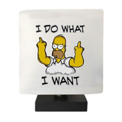 Lampada con stampa Homer Simpson I Do What I Want