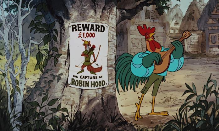 Robin Hood, il remake live-action uscirà su Disney+ Cantagallo strimpella la storia di Robin Hood all'inizio del film