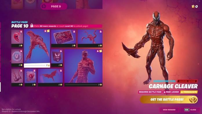Carnage debutta in Fortnite Stagione 8 La skin di Carnage in Fortnite