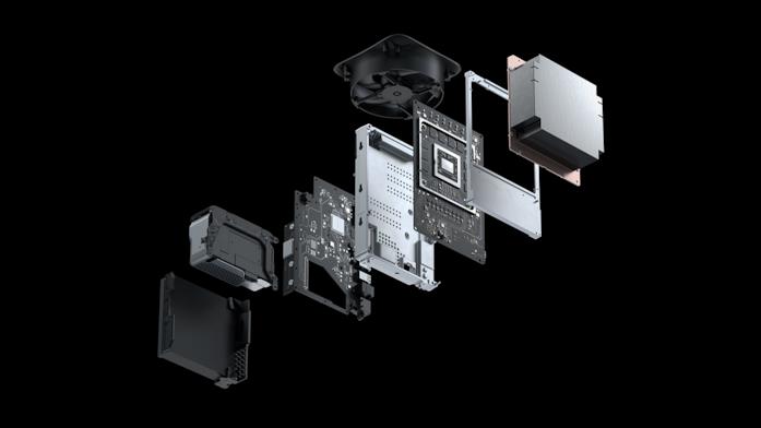 L'hardware di Xbox Series X Immagine stampa dei componenti interni di Xbox Series X