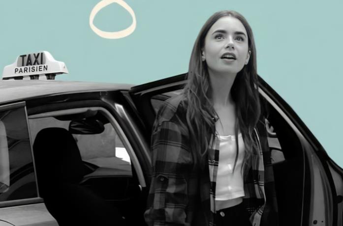 Primo piano di Lily Collins