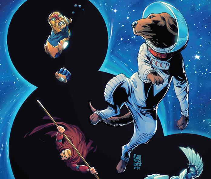 Cosmo, il cane spaziale dei fumetti Marvel Dettaglio della cover di Guardians of the Galaxy Annual #1