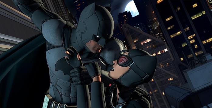 Batman salva Catwoman in una sequenza di Batman: Telltale Game Series