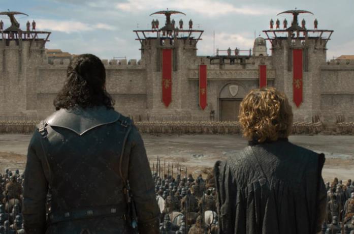 Jon Snow e Tyrion di fronte alla Compagnia Dorata