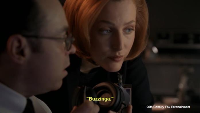 Una scena della serie TV X-Files Una scena tratta dalla serie TV X-Files