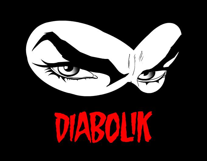 Il logo di Diabolik Gli occhi di Diabolik in uno sfondo totalmente nero