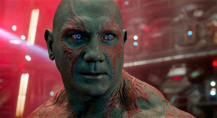 Bautista ha avuto bisogno di molta pazienza per interpretare Drax Un primo piano di Drax in Guardiani della Galassia