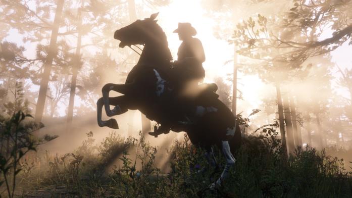 Arthur Morgan a cavallo in RDR2