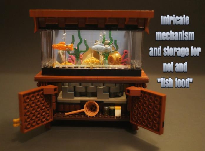 Acquario di LEGO Dettagli dell'acquario funzionante costruito coi LEGO