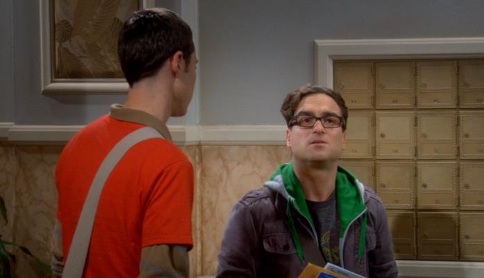 Sheldon e Leonard in The Big Bang Theory The Big Bang Theory stagione 1 episodio 10, Sheldon e Leonard tornano a casa parlando di Terminator