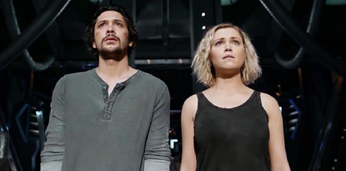 Una scena di The 100 The 100: due personaggi principali