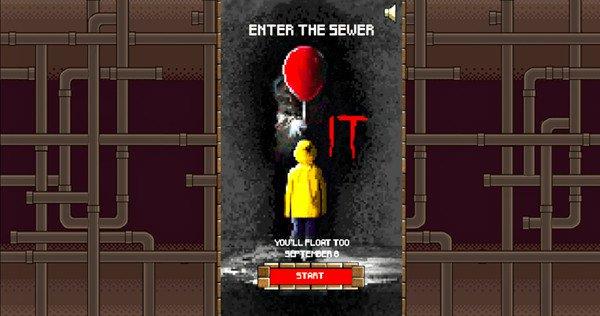 Un istante del videogioco di Pennywise a 8-bit