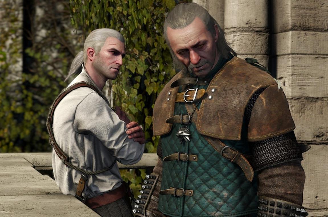 Geralt e Vesemir nel videogioco The Witcher 3: Wild Hunt