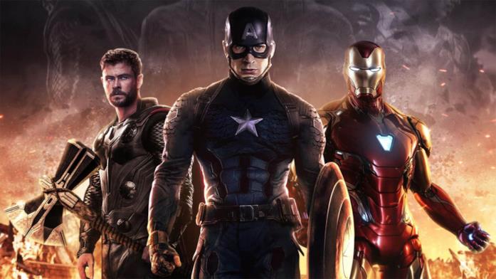 Avengers: Endgame, la recensione del film Marvel Thor, Cap e Iron Man nel poster del film