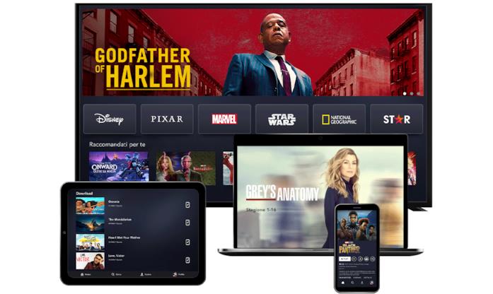 Disney+ Disney+ in esecuzione su TV, tablet, smartphone e notebook