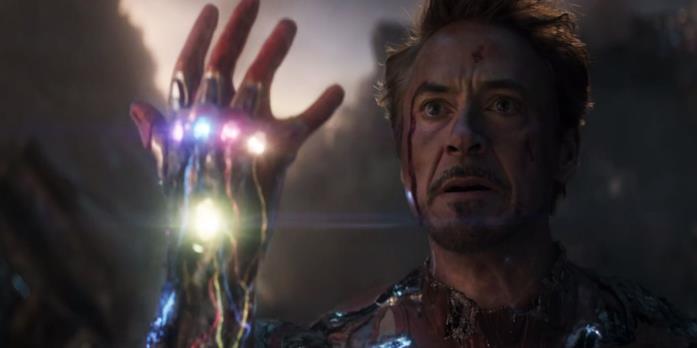Iron Man in Avengers: Endgame Tony Stark in una scena di Endgame