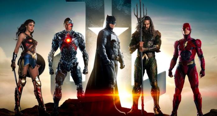 Locandina raffigurante i personaggi principali di Justice League