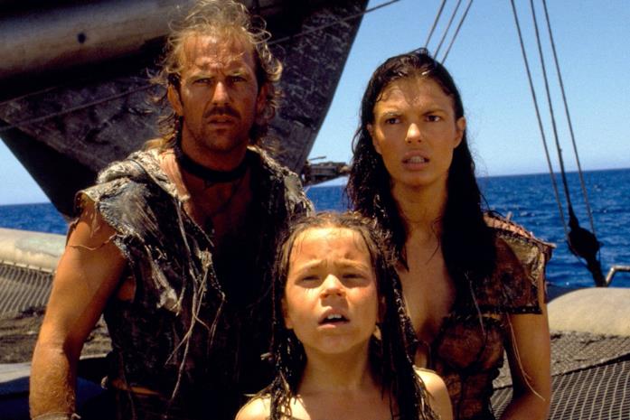 Una scena di Waterworld