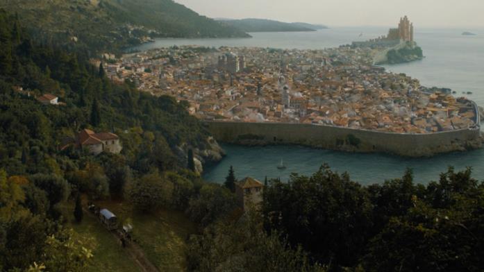 Approdo del Re, capitale di Westeros ne Il Trono di Spade Approdo del Re vista dall'alto