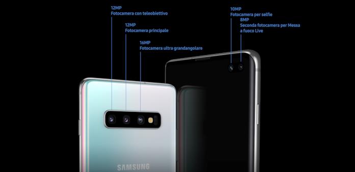 Le varianti del Galaxy S10 hanno un rinnovato comparto fotografico Immagine stampa con le info sui comparti fotografici dei nuovi Galaxy S10 ed S10 Plus