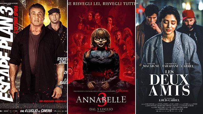 I poster di Escape Plan 3 - L'ultima sfida, Annabelle 3, Les Deux Amis