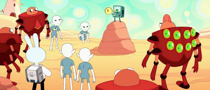 Il primo episodio di Adventure Time: Distant Lands vedrà protagonista l’irresistibile robot BMO Un'immagine che ritrae il robot BMO mentre si trova allae prese con alieni sconosciuti