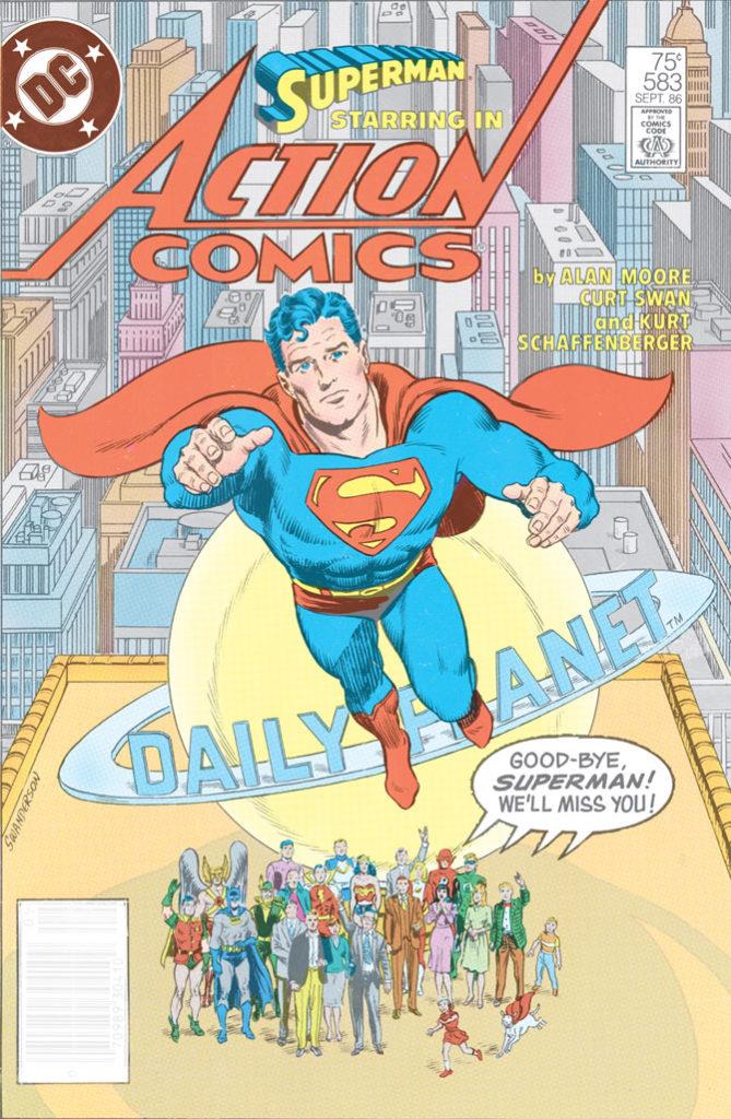 Superman abbandona la Terra e i suoi amici nell'ultima storia della Silver Age Copertina di Action Comics #583