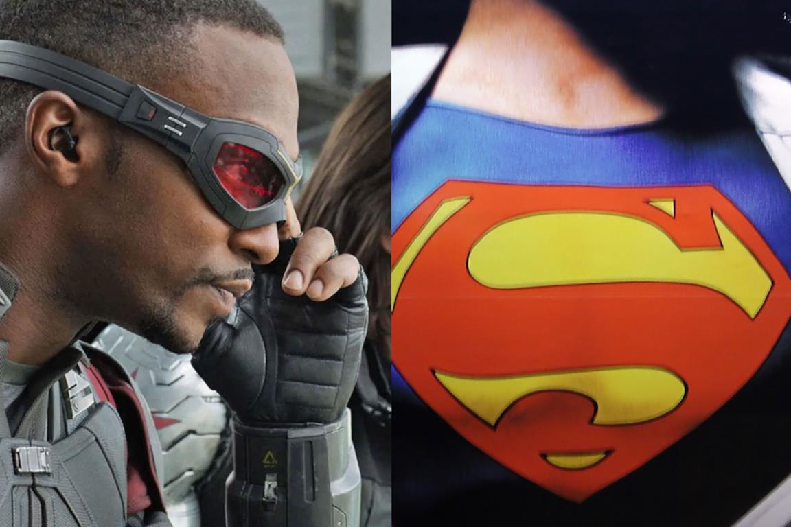 Falcon e il logo di Superman