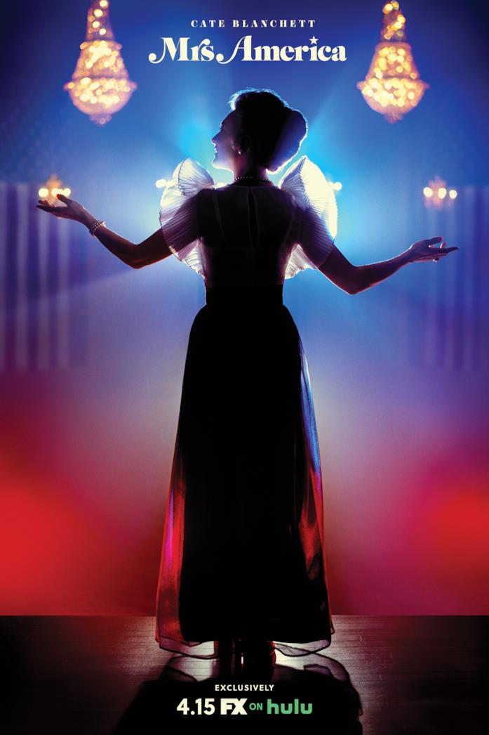Mrs. America il poster e la trama Cate Blanchett di spalle