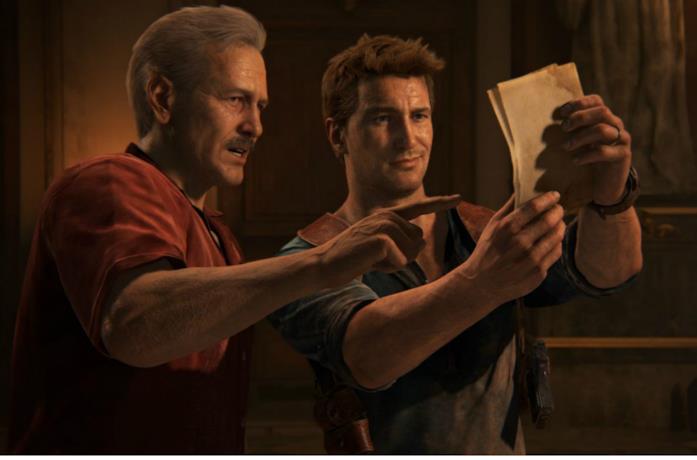 Nathan Drahe e Victor Sullivan nel videogioco Uncharted