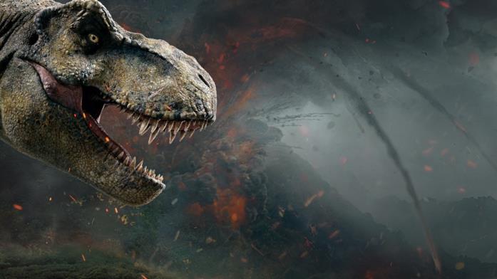 Il Tirannosauro Rex eroe del franchise di Jurassic Park? Il muso del Tirannosauro in un poster promozionale del film
