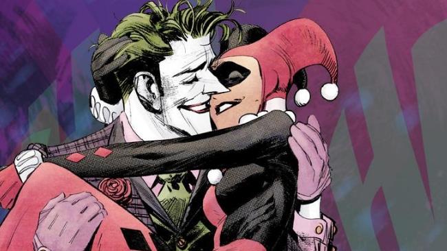 Joker e Harley Quinn Bacio di Joker e Harley Quinn a fumetti