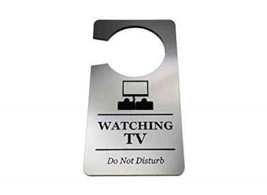 Origine Progettato per Guardare la TV Televisione Film Movie Netflix Catch Up - do Not Disturb, Stanza Maniglia Segno Argento, per la Famiglia, Bambini, Regalo Originale, Uso in Tutto Il Tuo casa