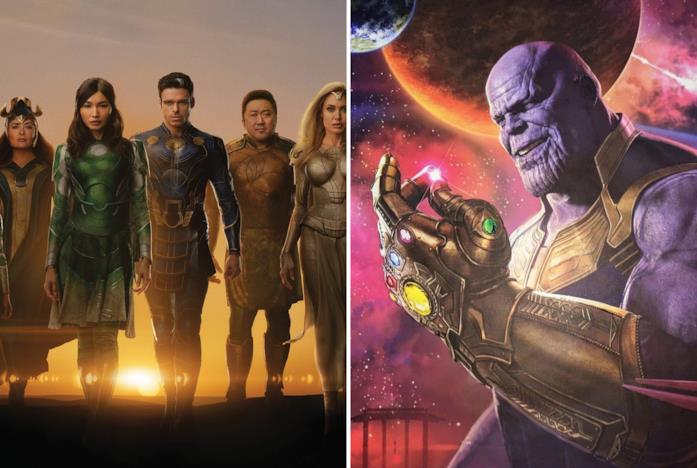 Gli Eterni e Thanos disegnato dal concept artist Marvel Studios Ryan Meinerding