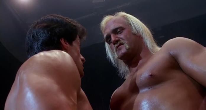 Rocky III, lo scontro con Hulk Hogan Hulk Hogan è Labra Tonanti nel film Rocky III, qui è sul ring con Rocky Balboa