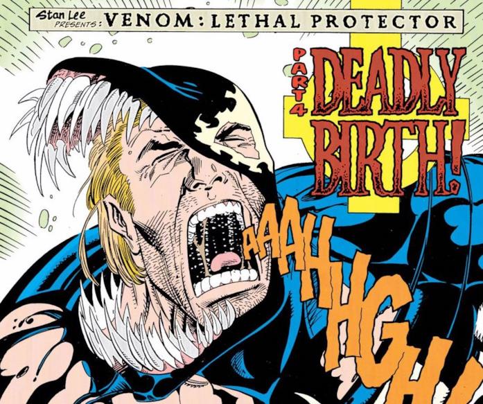 Una tavola di Venom: Lethal Protector Eddie Brock soffre in una tavola di Venom: Lethal Protector