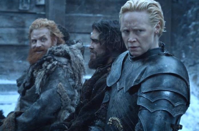 Kristofer Hivju e Gwendoline Christie in Game of Thrones