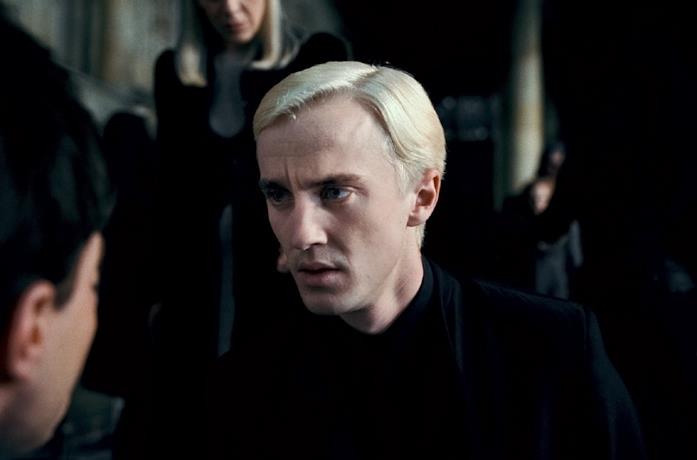 Tom Felton è Draco Malfoy in una scena del film Harry Potter e i Doni della Morte - Parte 2