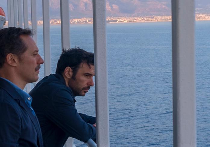 Stefano Accorsi ed Edoardo Leo Stefano Accorsi ed Edoardo Leo sul traghetto
