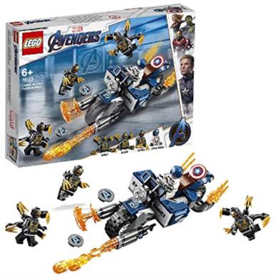 LEGO Super Heroes Captain America, Attacco degli Outrider con Captain America e 3 Outrider, Set di Costruzioni per Bambini +6 Anni e Fan di Marvel Avengers, 76123