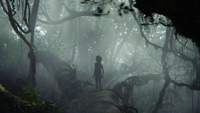 Mowgli nella giungla che si guarda attorno