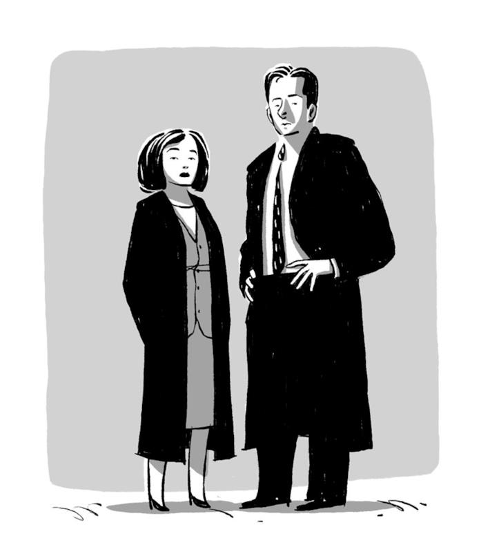 Mulder e Scully di X-Files I protagonisti di X-Files ritratti da Daniel Cuello
