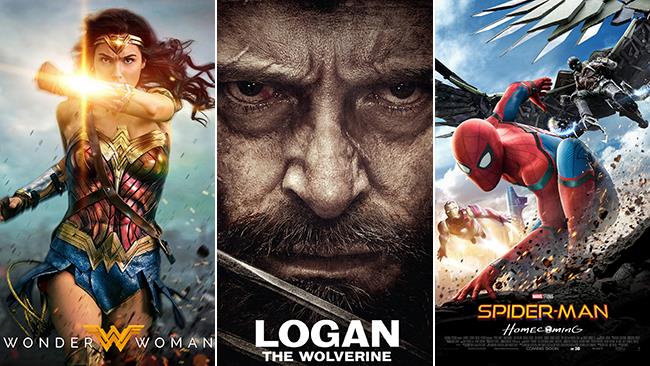 I poster di Wonder Woman, Logan - The Wolverine, Spider-Man: Homecoming