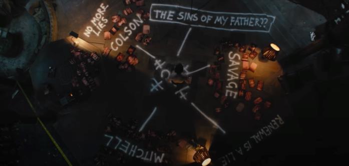 The Batman: qual è il piano dell'Enigmista? Batman circondato da foto