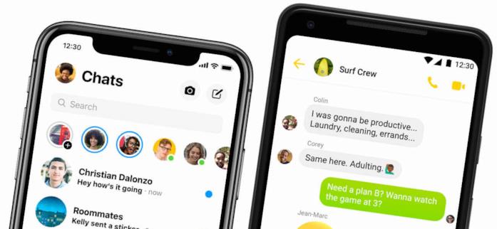 Immagine stampa con Messenger in esecuzione su iOS e Android