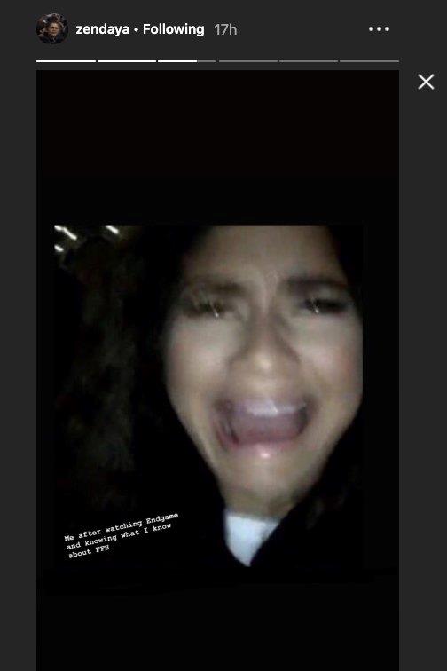 Zendaya, tramite Instagram, suggerisce grandi colpi di scena in Spider-Man: Far From Home Screen della storia di Zendaya pubblicata su Instagram